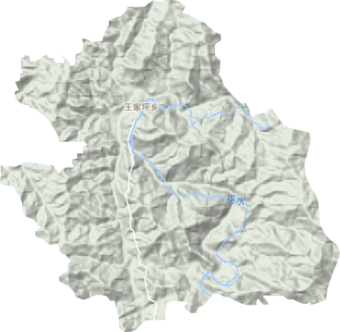 王家坪乡地形图