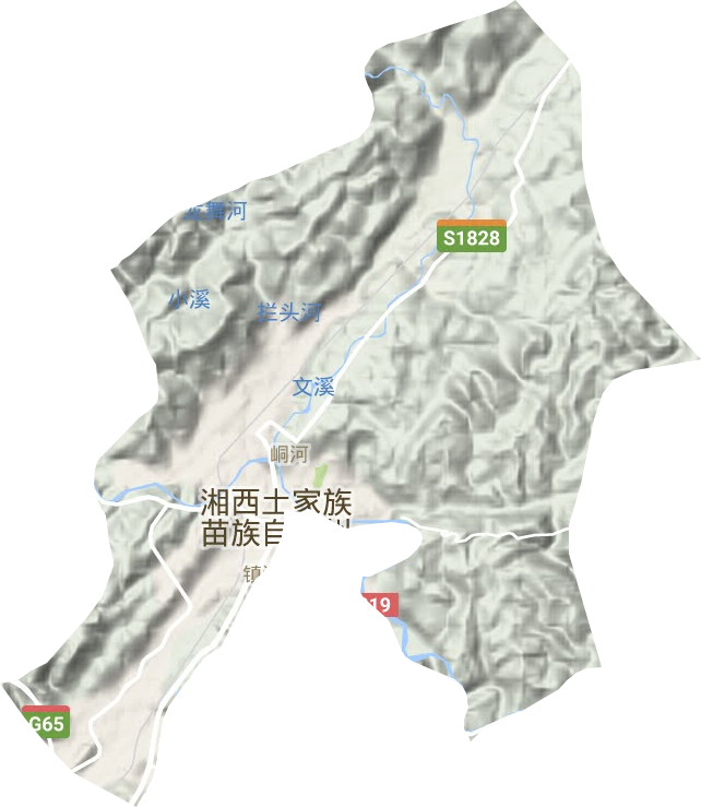 峒河街道地形图