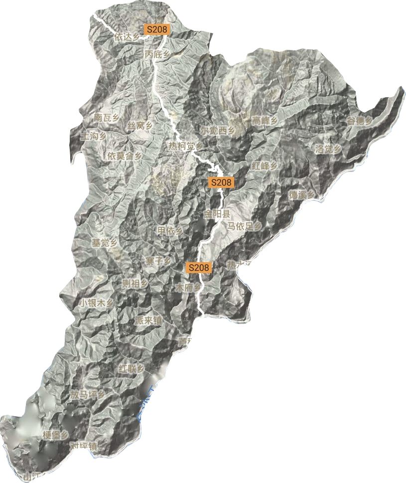 金阳县地形图