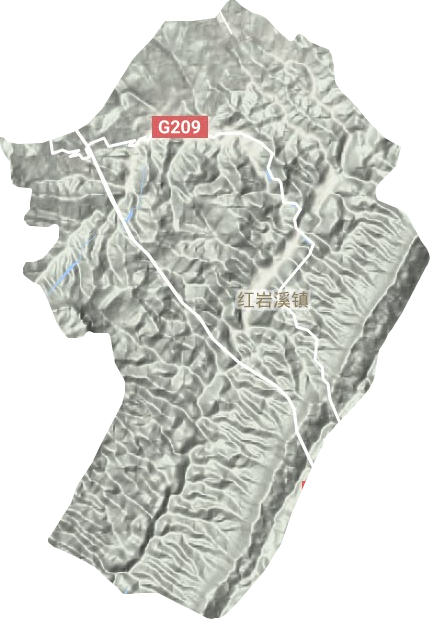 红岩溪镇地形图