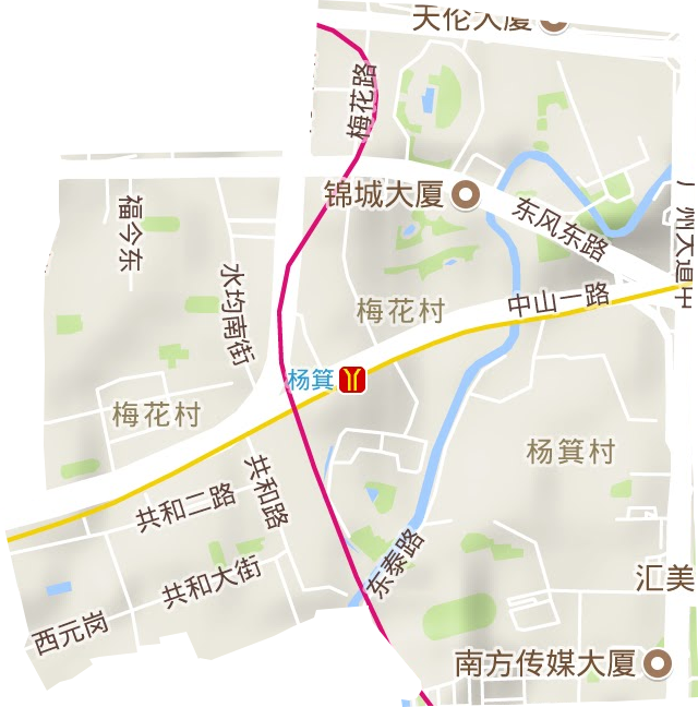 梅花村街道地形图