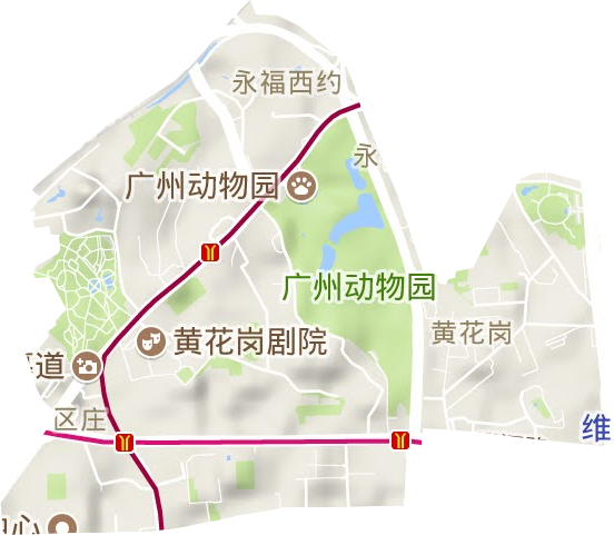黄花岗街道地形图