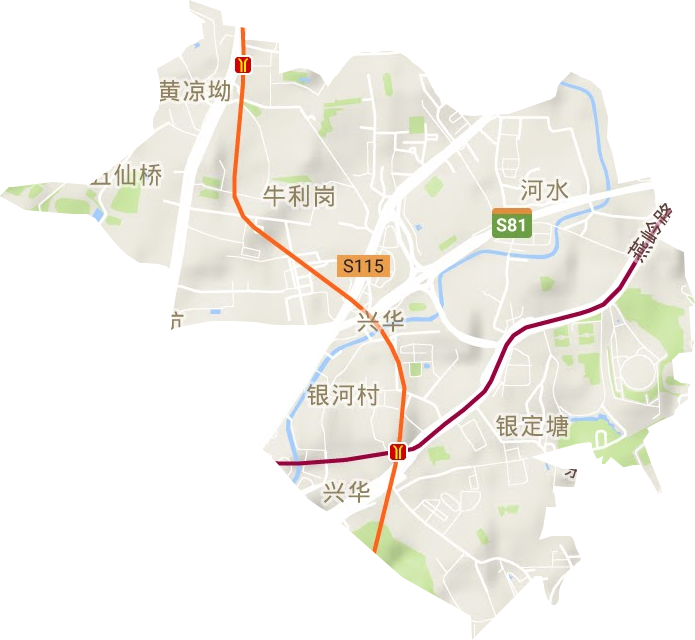 兴华街道地形图