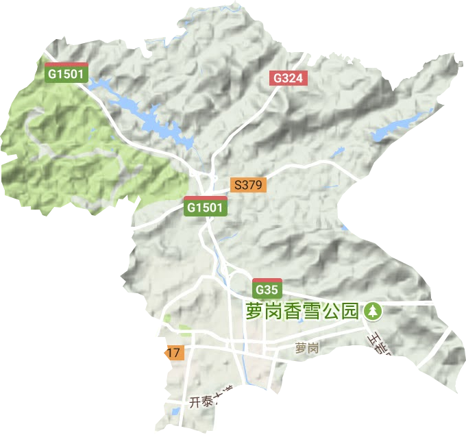 萝岗街道地形图