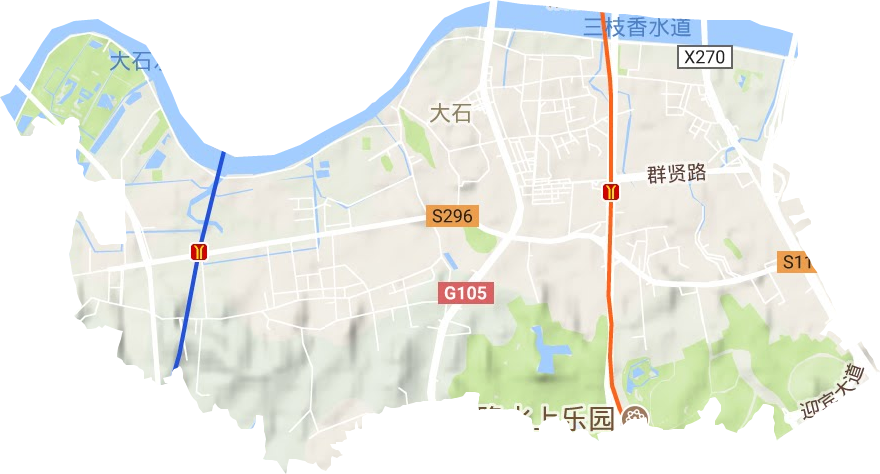 大石街道地形图