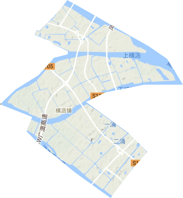 横沥镇地形图
