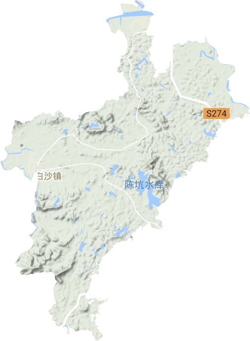 白沙镇地形图