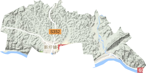 新圩镇地形图