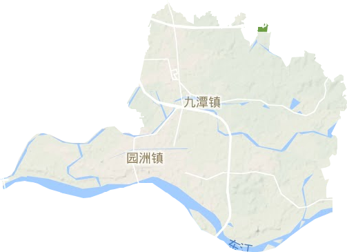 园洲镇地形图