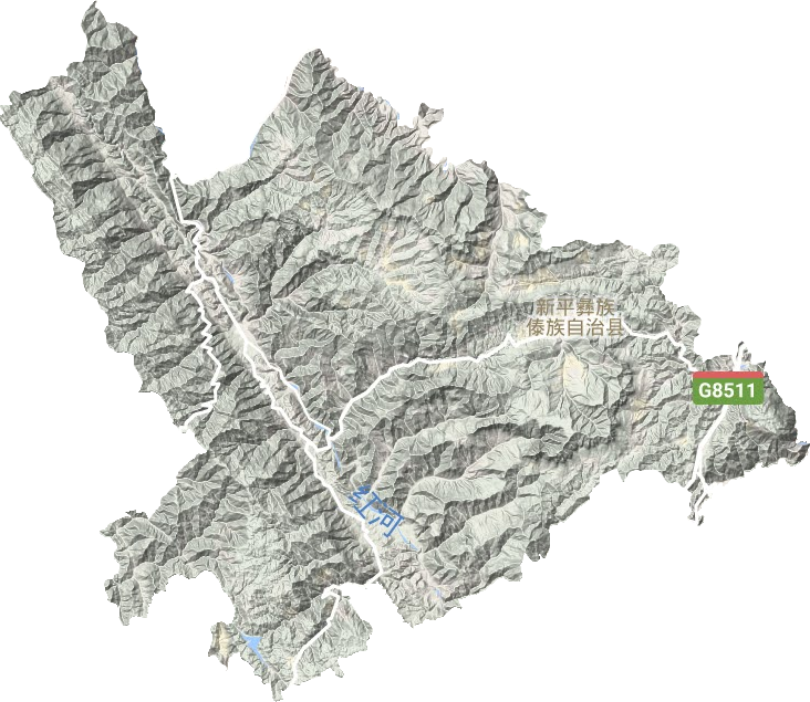 新平彝族傣族自治县地形图