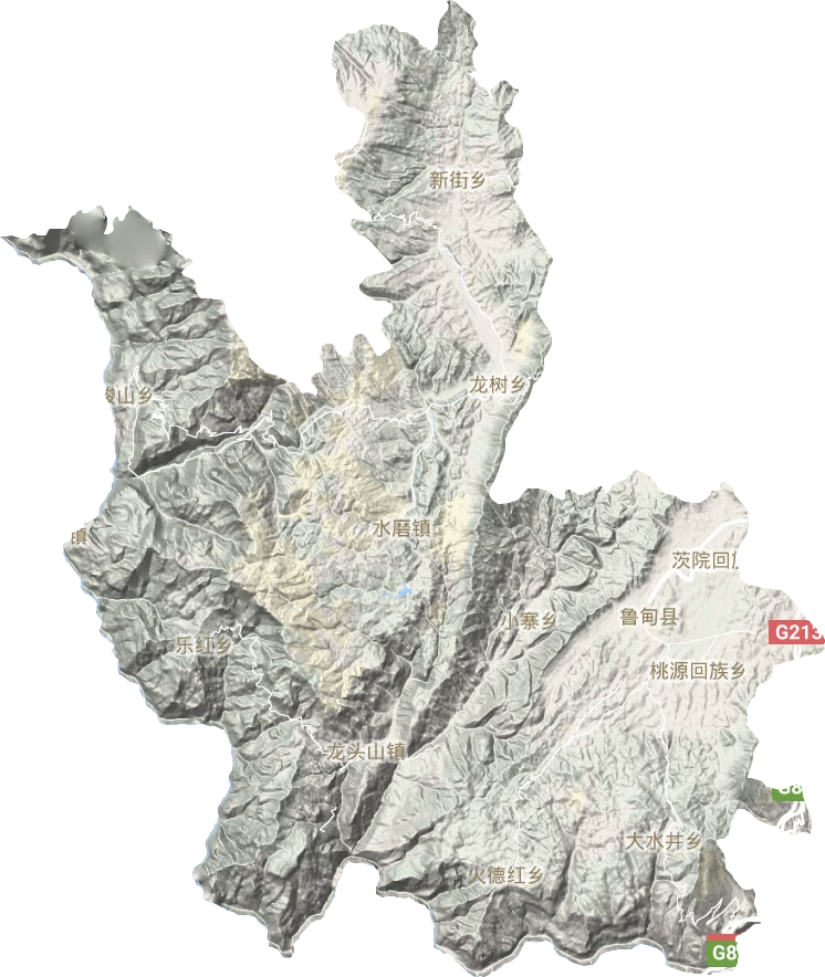 鲁甸县地形图