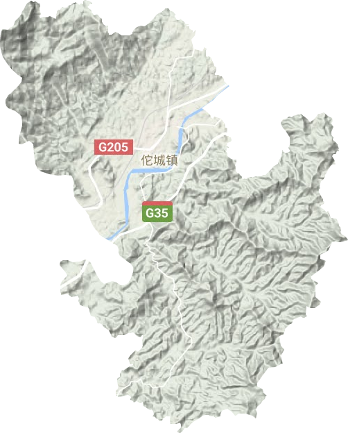佗城镇地形图