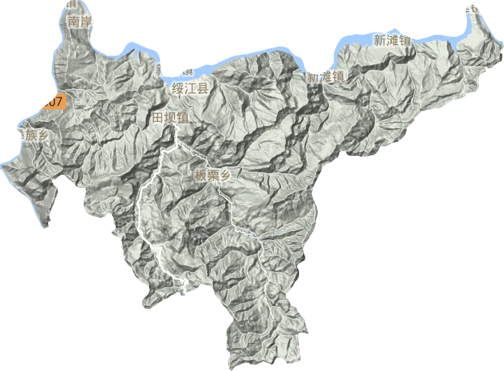 绥江县地形图