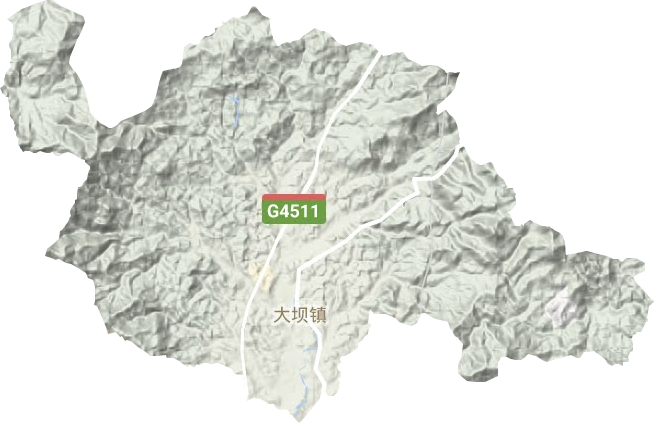 大坝镇地形图