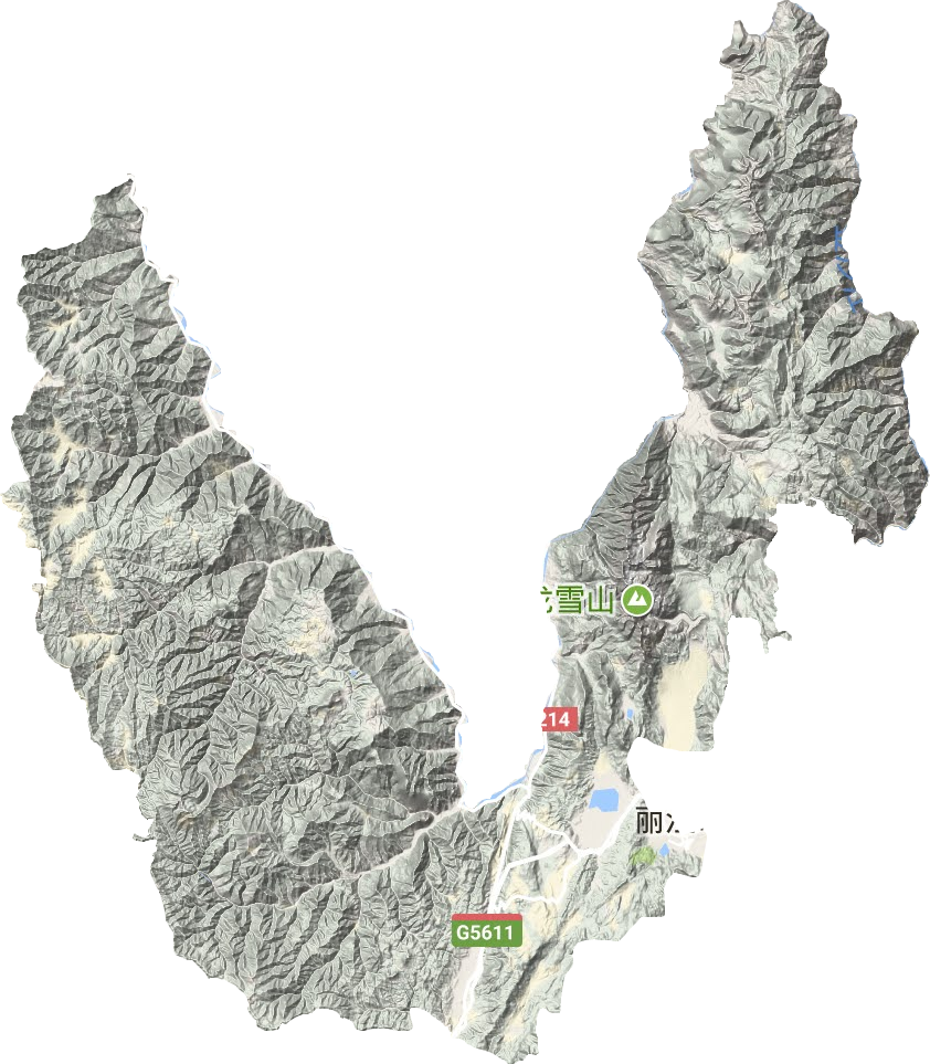 玉龙纳西族自治县地形图