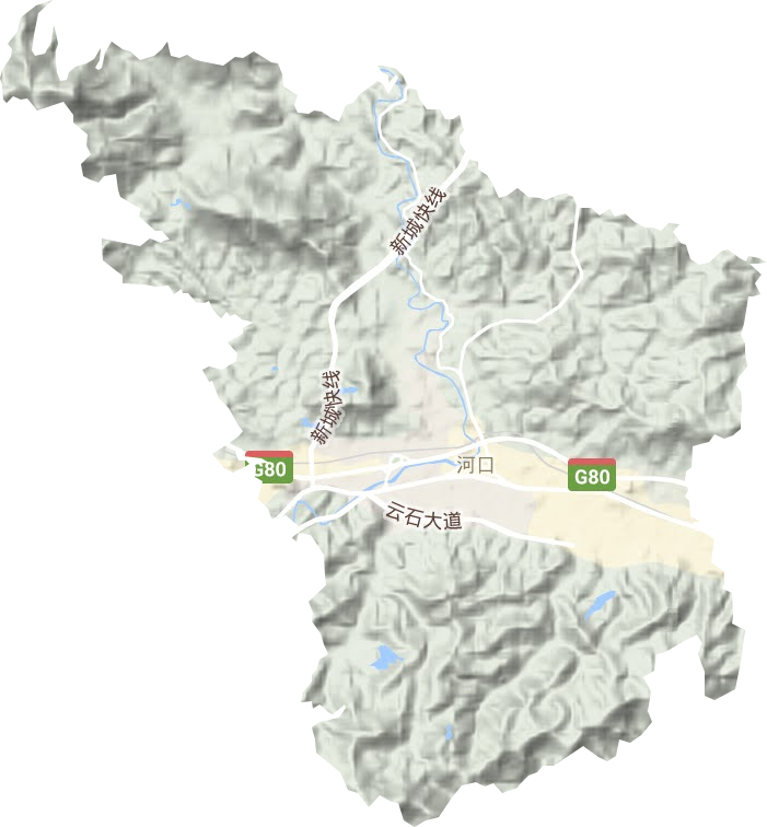 河口街道地形图