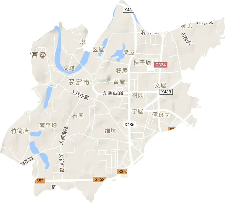 罗城街道地形图