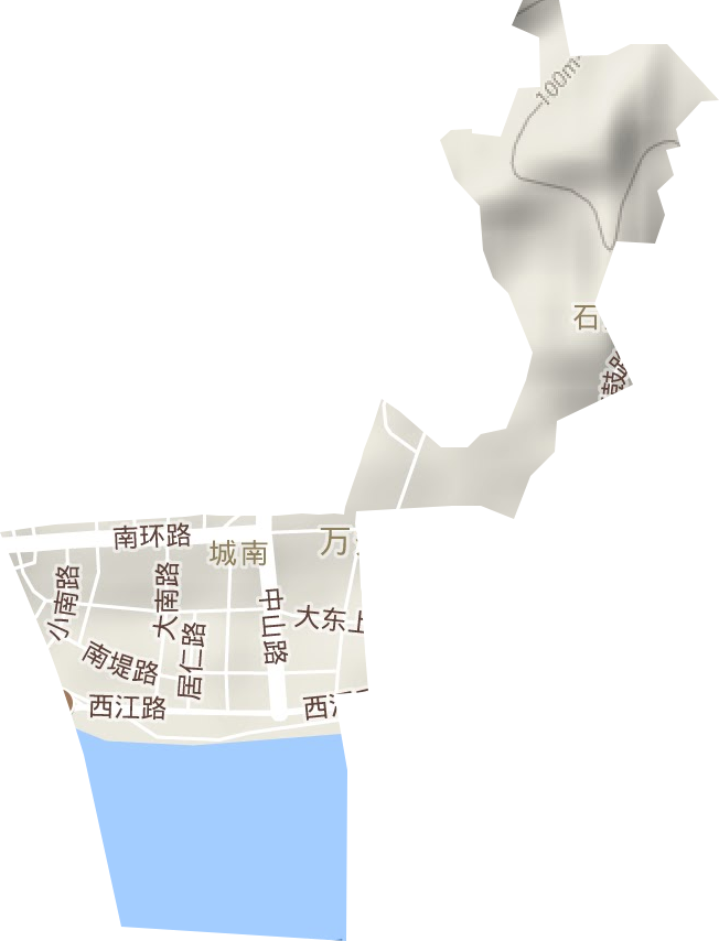 城南街道地形图