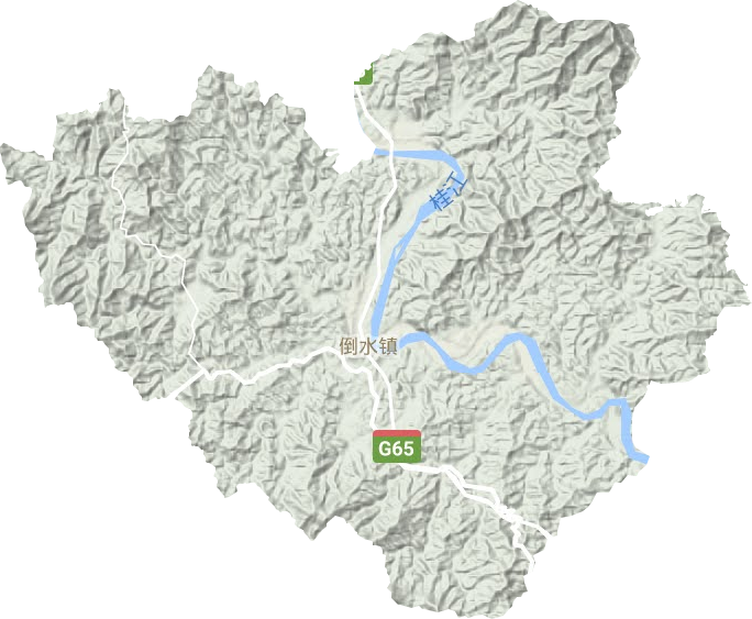 倒水镇地形图