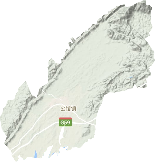 公馆镇地形图