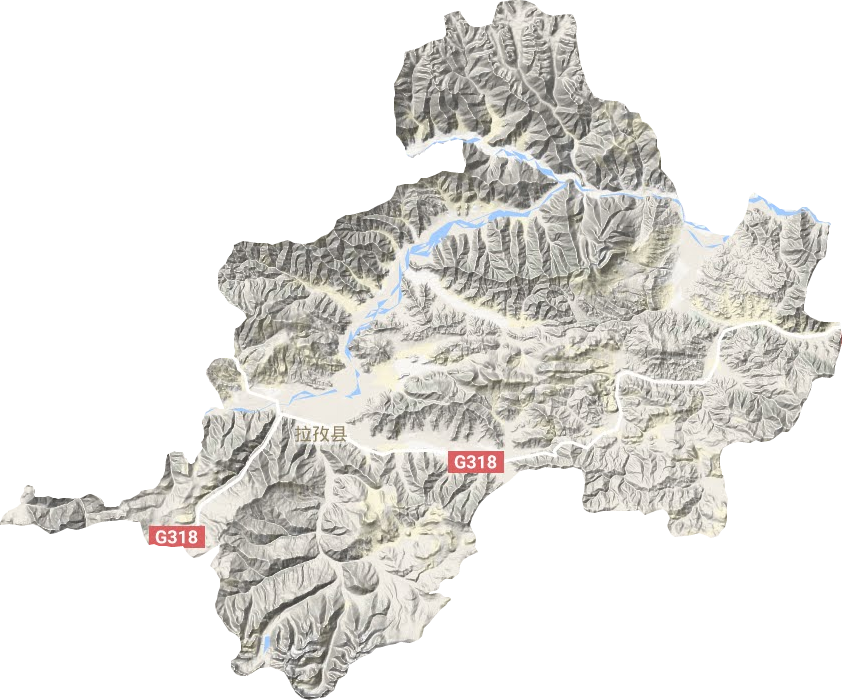 拉孜县地形图