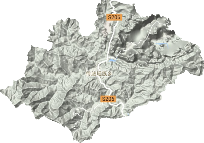 伶站瑶族乡地形图