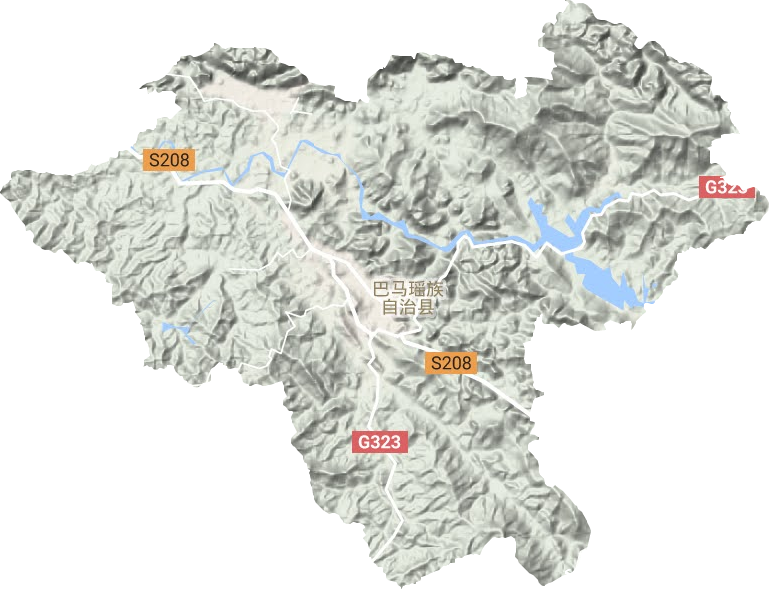 巴马镇地形图