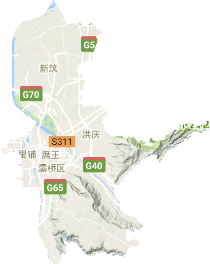 灞桥区地形图