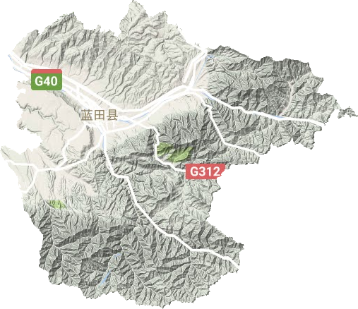 蓝田县地形图