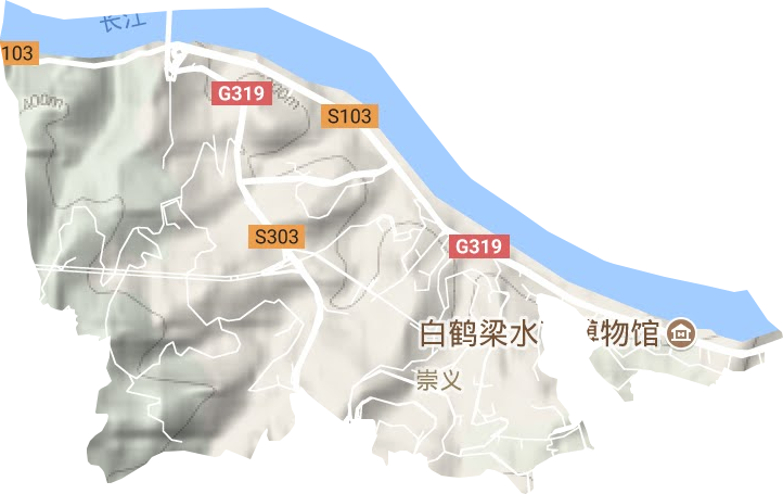 崇义街道地形图