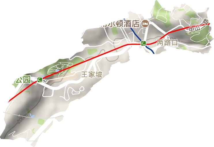 两路口街道地形图