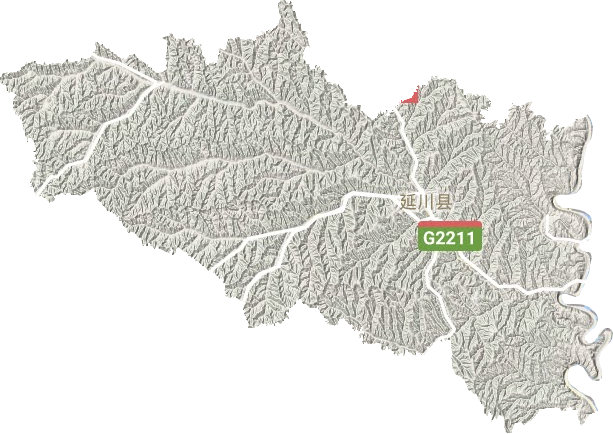 延川县地形图