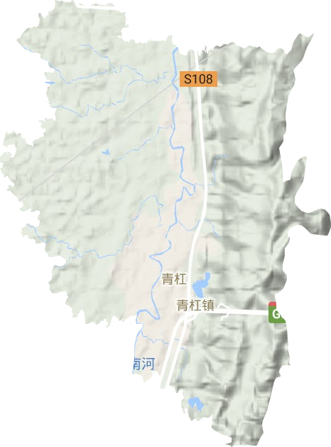 青杠街道地形图