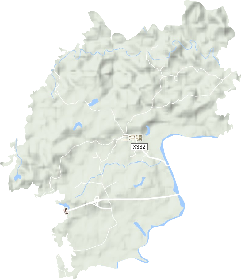 二坪镇地形图