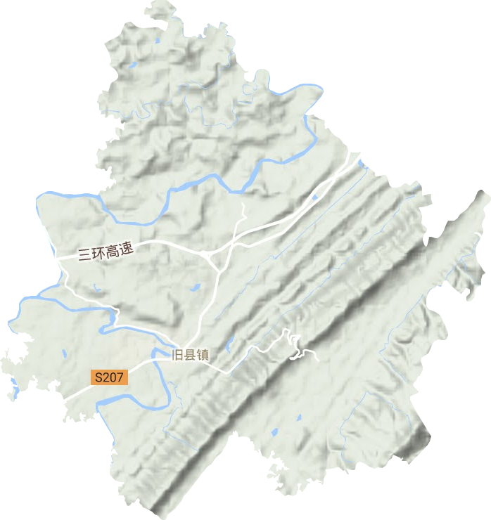 旧县镇地形图