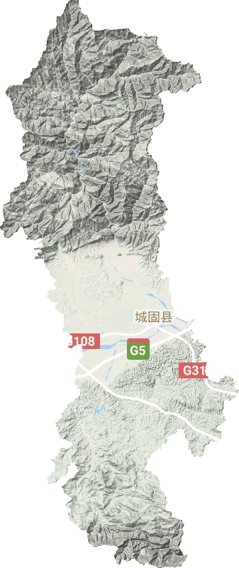 城固县地形图
