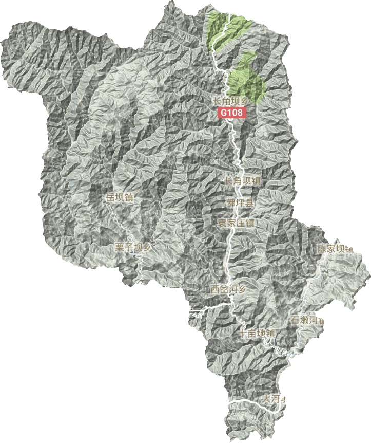 佛坪县地形图