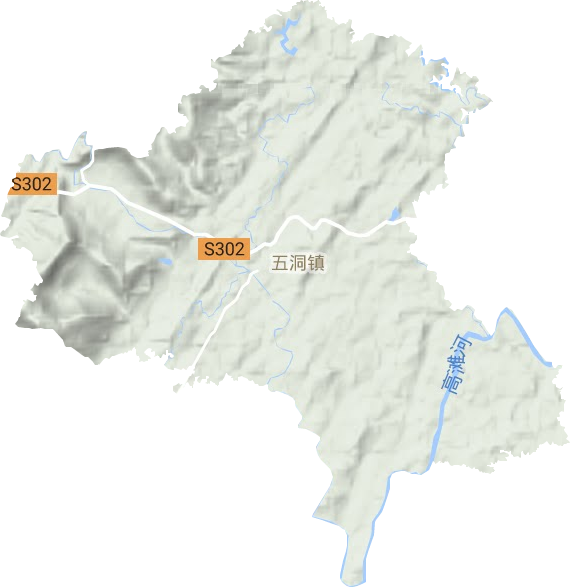 五洞镇地形图