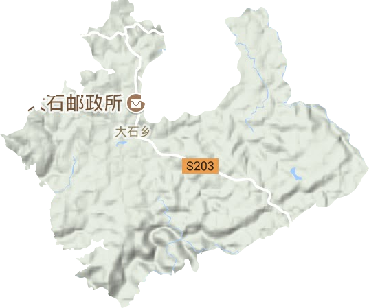 大石乡地形图