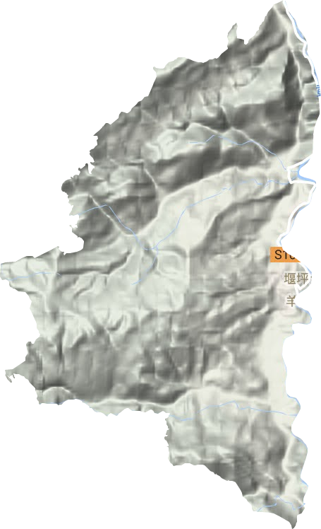堰坪镇地形图