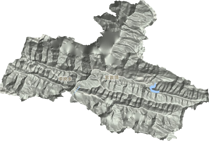 中岗乡地形图