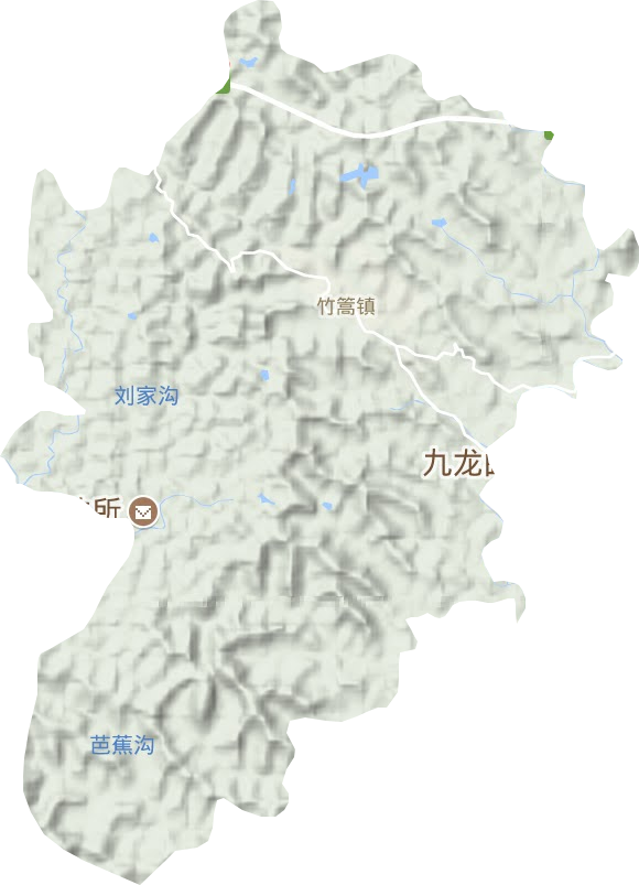竹篙镇地形图