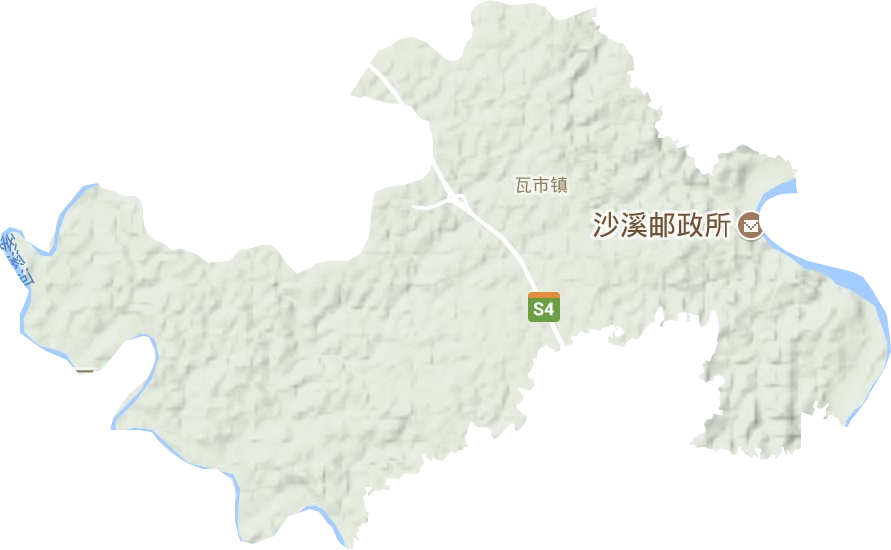 瓦市镇地形图