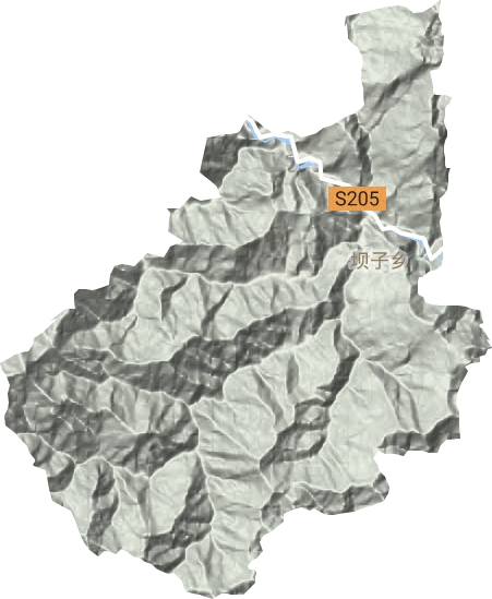 坝子乡地形图
