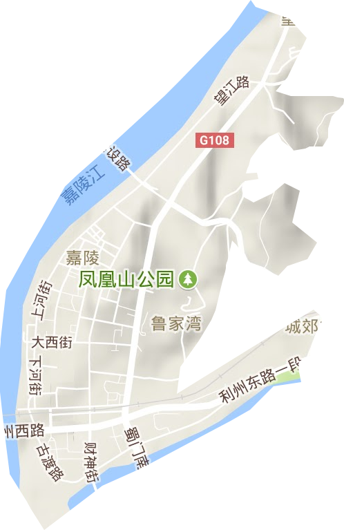 嘉陵街道地形图
