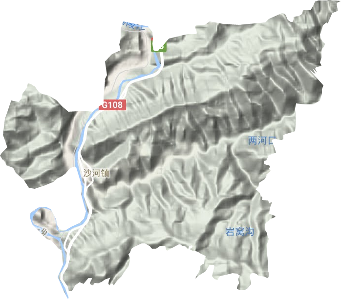 沙河镇地形图