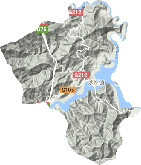 沙州镇地形图