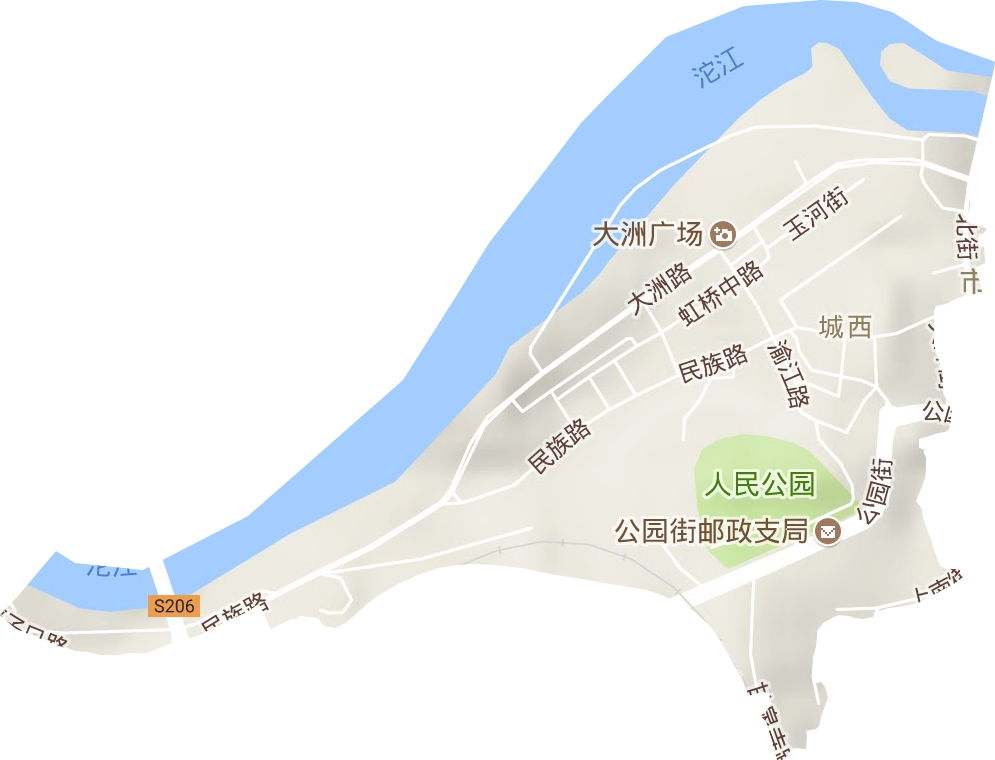城西街道地形图