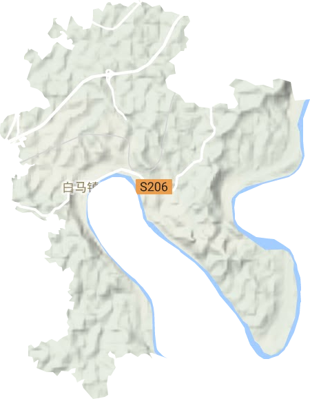 白马镇地形图