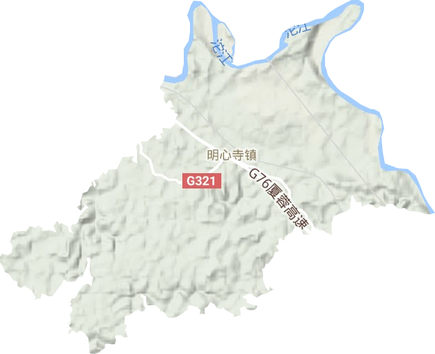 明心寺镇地形图